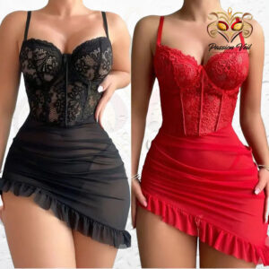Transparent Underwire Bra Erotic Set Sexy Fairy Lingerie Women's See Through Lace Nightdress Pajamas Sets Delicate Sexy Nighty