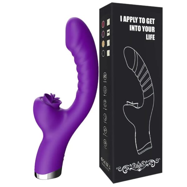 Tongue Licking Vibrator 2 In 1 Adult Women Sex Toys Dildos Vibrators Clitoris Stimulator With 20 Speeds Vibrators Sex Product - Image 3