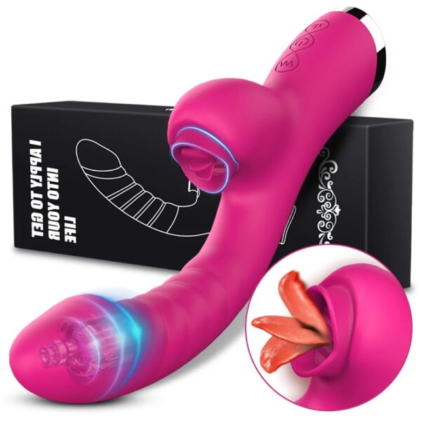 Tongue Licking Vibrator 2 In 1 Adult Women Sex Toys Dildos Vibrators Clitoris Stimulator With 20 Speeds Vibrators Sex Product - Image 13