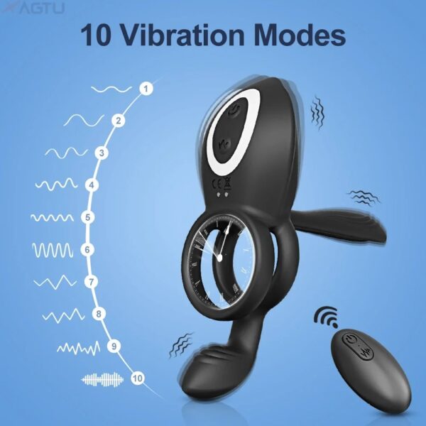 Cock Ring Vibrating for Men Ejaculation Delay Male Erectile Penis Ring G-Spot Clitoris - Image 6