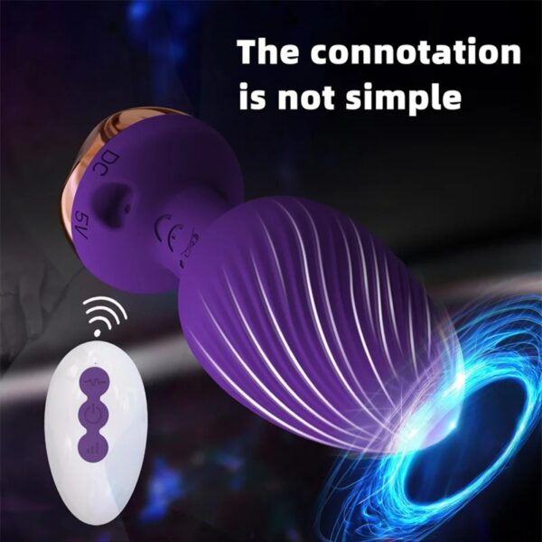 Anal Sex Toy Rose Vibrator for Women Remote Control Butt Plug with 10 Modes Vibrating Prostate Massager Silicone Stimulator - Image 3