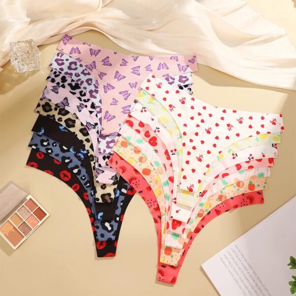3PCS/SET Sexy G-String For Women Colorful Bikini Female Underwear T-back Intimates Lingerie Seamless Low Waist Underpants Lady - Image 3