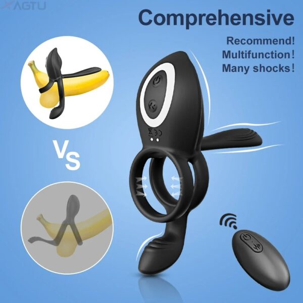 Cock Ring Vibrating for Men Ejaculation Delay Male Erectile Penis Ring G-Spot Clitoris - Image 4