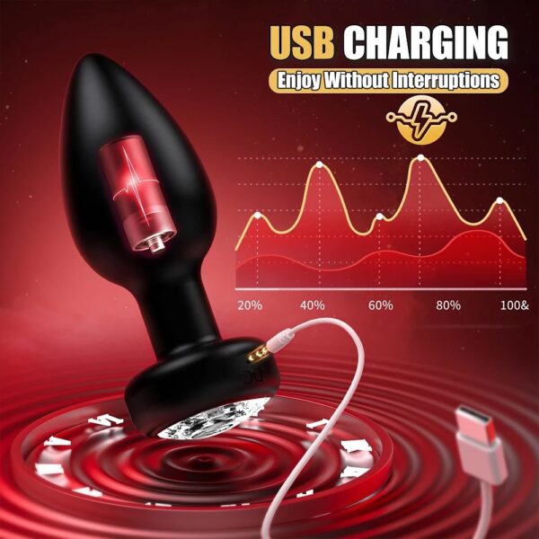 Wireless Remote Prostate Massager Vibrator Anal Plug Silicone - Image 3