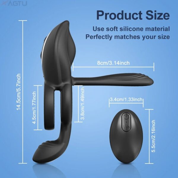 Cock Ring Vibrating for Men Ejaculation Delay Male Erectile Penis Ring G-Spot Clitoris - Image 3