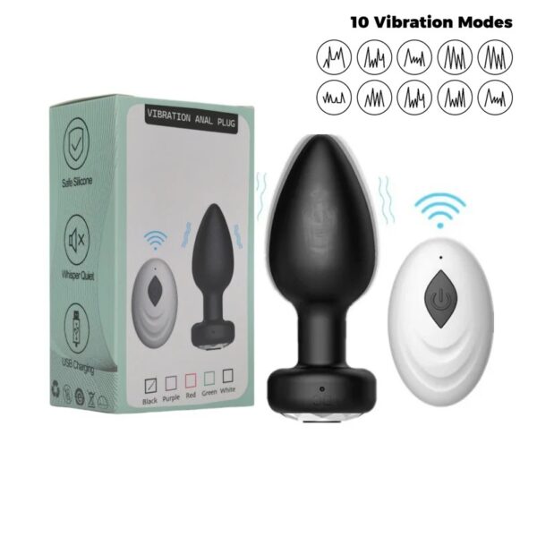 Wireless Remote Prostate Massager Vibrator Anal Plug Silicone - Image 2