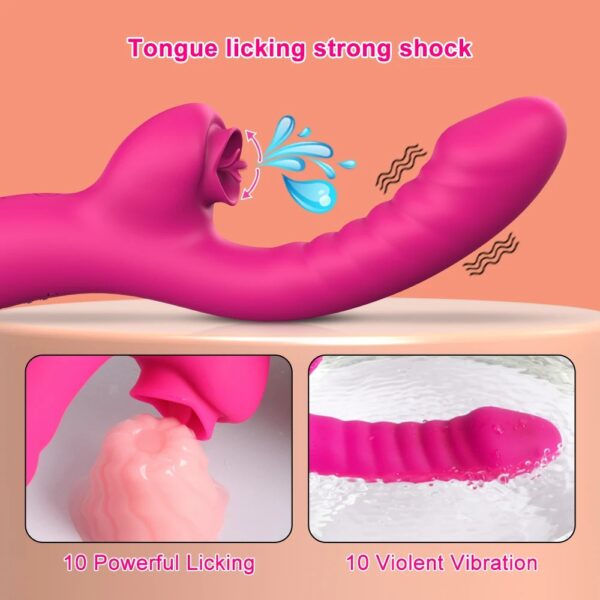 Tongue Licking Vibrator 2 In 1 Adult Women Sex Toys Dildos Vibrators Clitoris Stimulator With 20 Speeds Vibrators Sex Product - Image 9