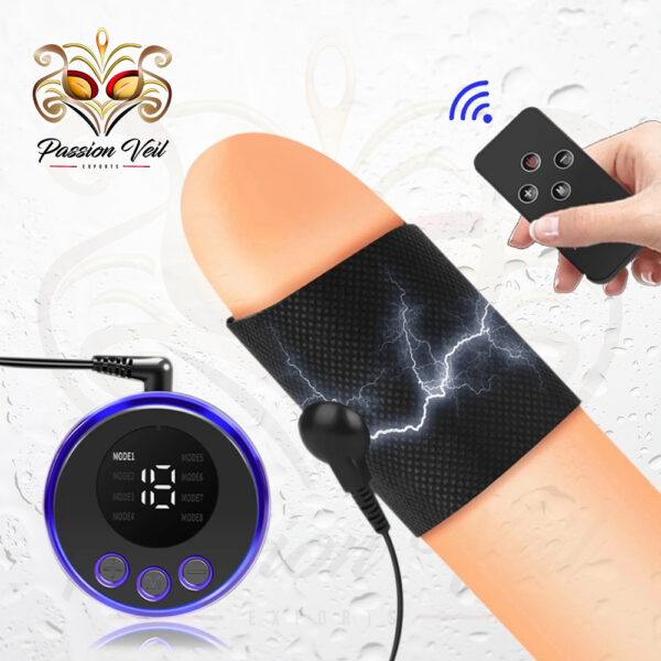 Home electro penis sleeve vibrator | conductive e stim ring for men